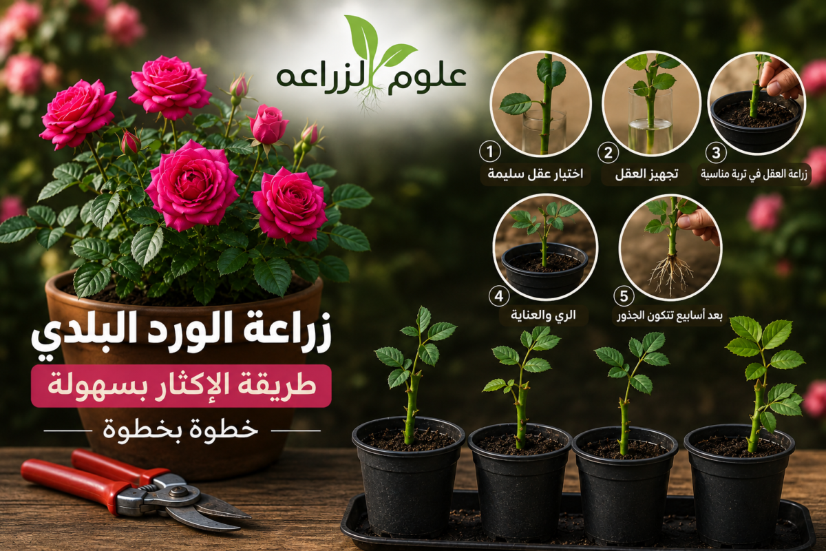 إكثار الورد البلدي (الجوري) بطريقة العقلة في المنزل